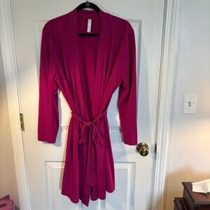Gilligan & O'Malley Pink Short Bath Robe with Belt Waist Tie with Pockets Sz XXL
